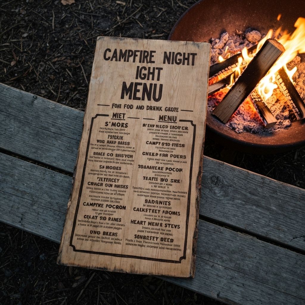 Campfire with menu board